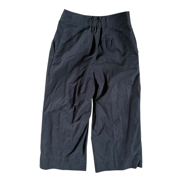 Anthropologie Pleated Poplin Wide Leg Trouser Pants Sz 4 100% Cotton Black - Picture 3 of 5